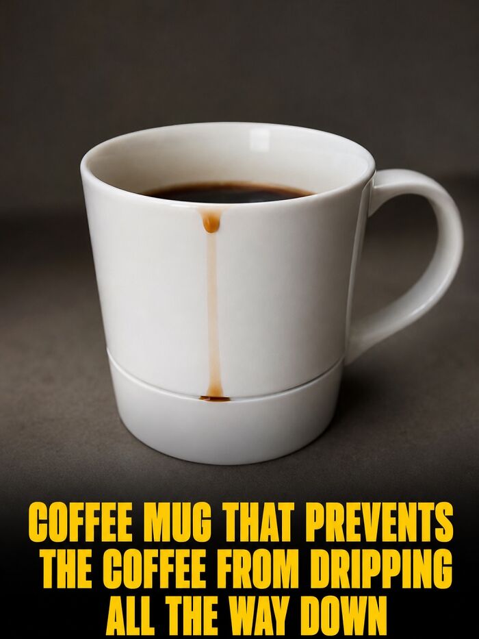 Mug That Stops Coffee from Dripping Down the Side