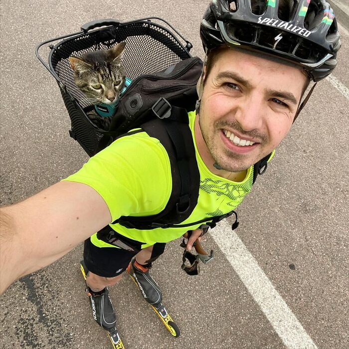 Meet The Cat Who’s Basically A Tiny Adventure Buddy On Wheels (33 Pics)