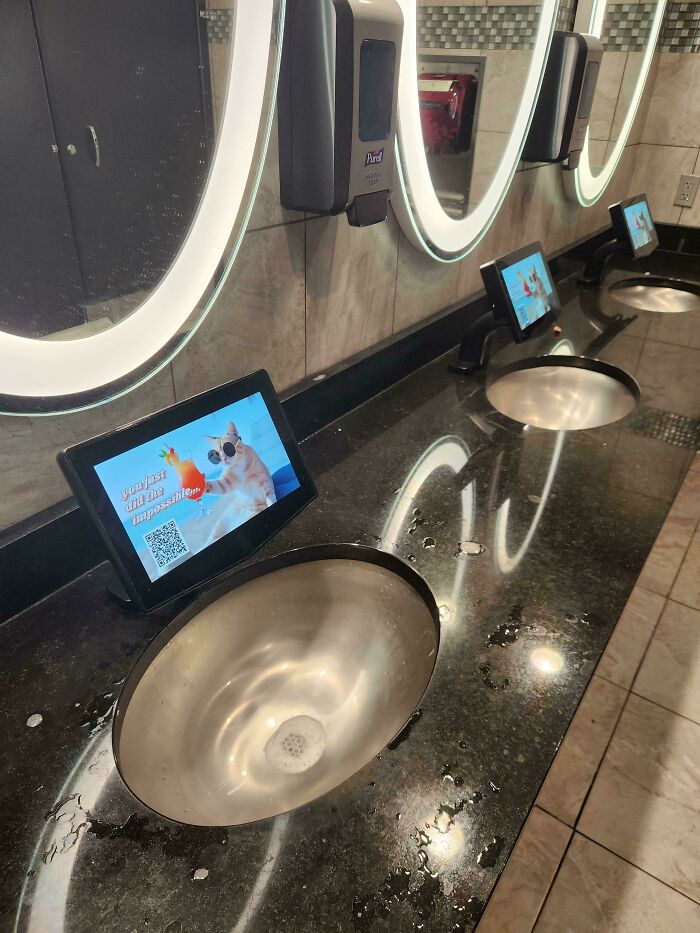 Ads On Gym Bathroom Sinks? Now I’ve Seen Everything.