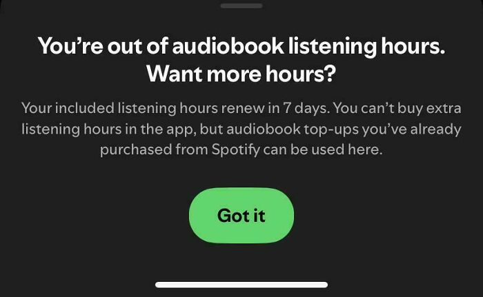 Spotify Now Limits Your Audiobook Hours? What?