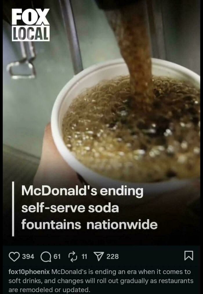 Bye-Bye Self-Serve Soda Machines At McDonald's