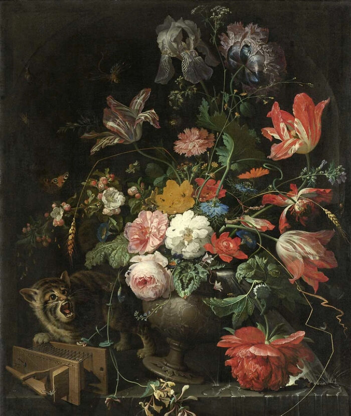 The Overturned Bouquet: Flowers, Critters & A Sneaky Cat!
