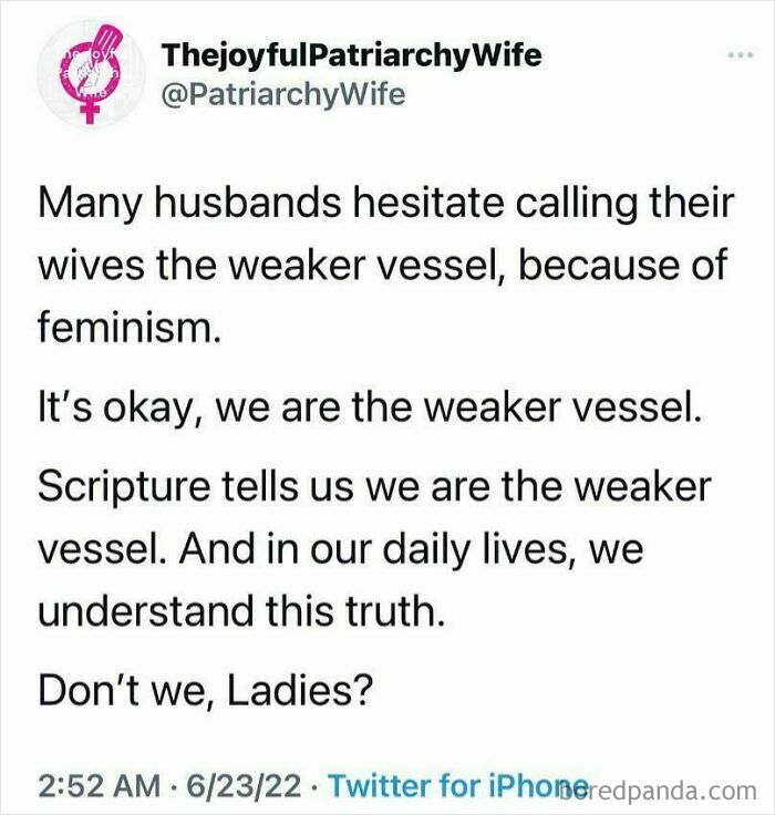 As A Woman, We’re Totally The Weaker Sex