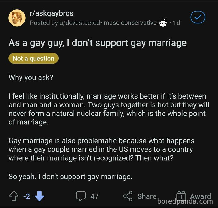 I'm Gay And Anti-Gay Marriage? Huh?