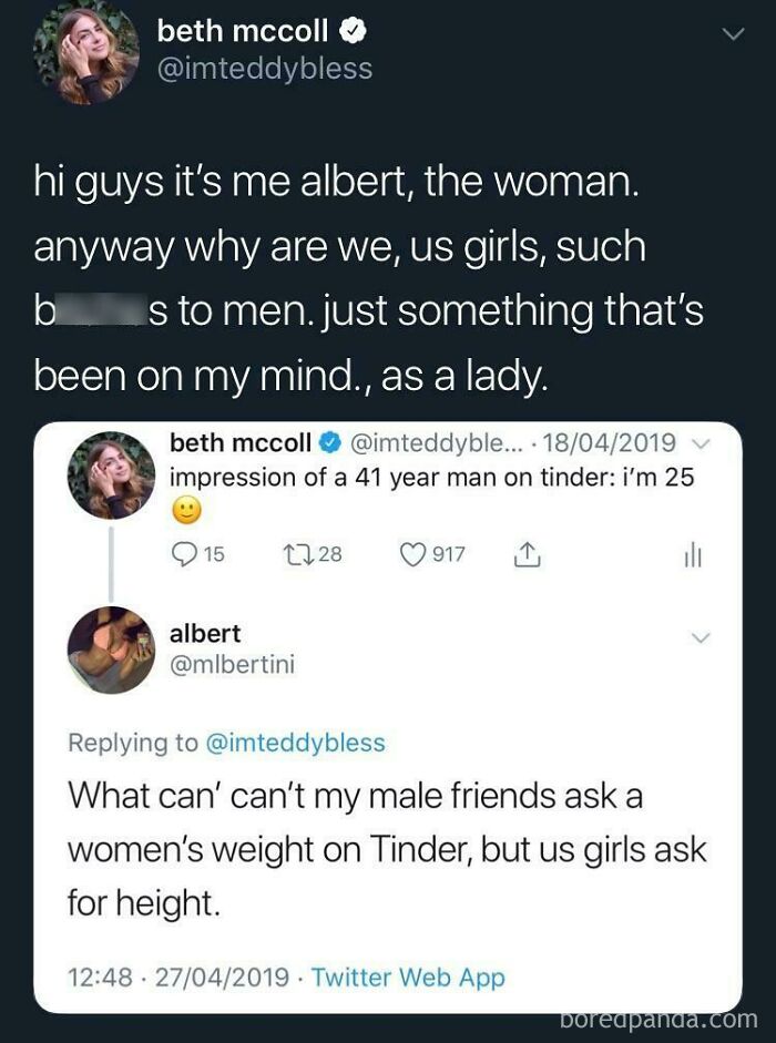 As A Woman, I Albert, Think Women Are Mean To Men