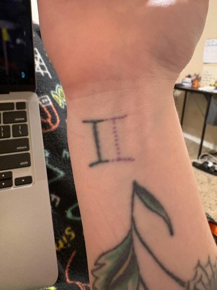 Used to be an identical twin who passed 20 hours after birth. Half the tattoo’s dots are for her. We’re Geminis, so double meaning!