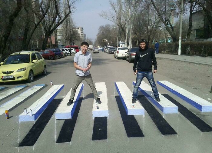 This Crosswalk in Kyrgyzstan Is Cooler Than Your Average Stripes