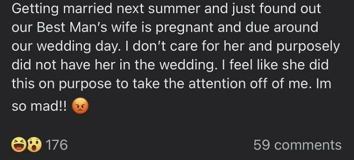 Bridezilla Freaks Out Because Best Man’s Pregnant Wife’s Due Date Is Close to the Wedding