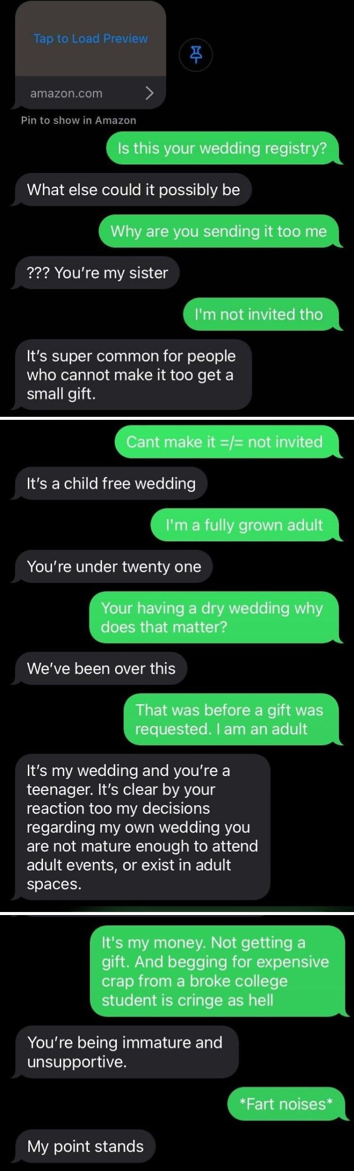 Half-Sister Has Childfree Wedding, Expects Gift—Oops!