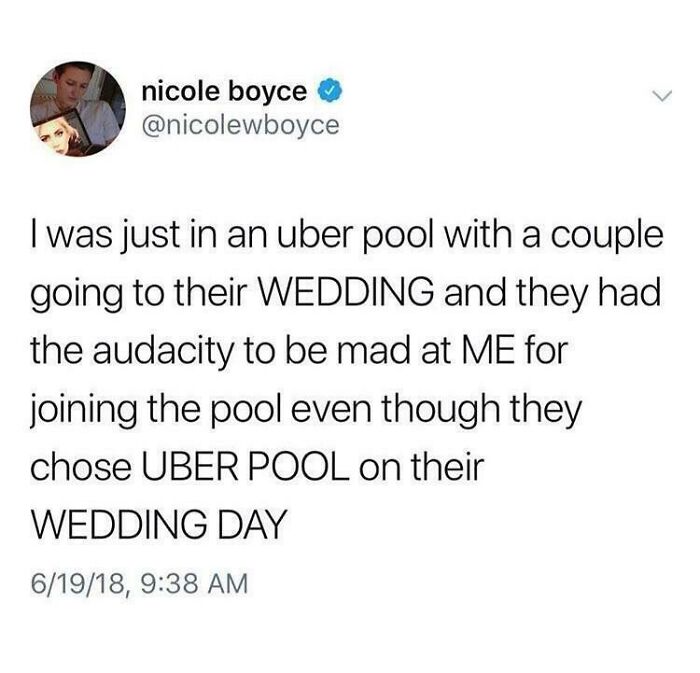 Uber to the Wedding? Sure, But Come On...