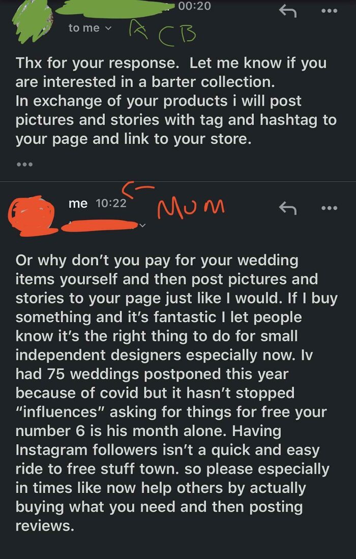 Artificial Florist’s Mom Gets Asked for Free Wedding Flowers—By Influencer!