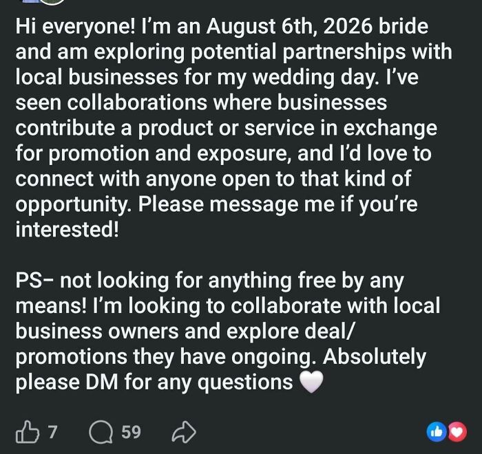 Bride Wants to ‘Help’ Vendors Boost Their ROI—In Her Dreams