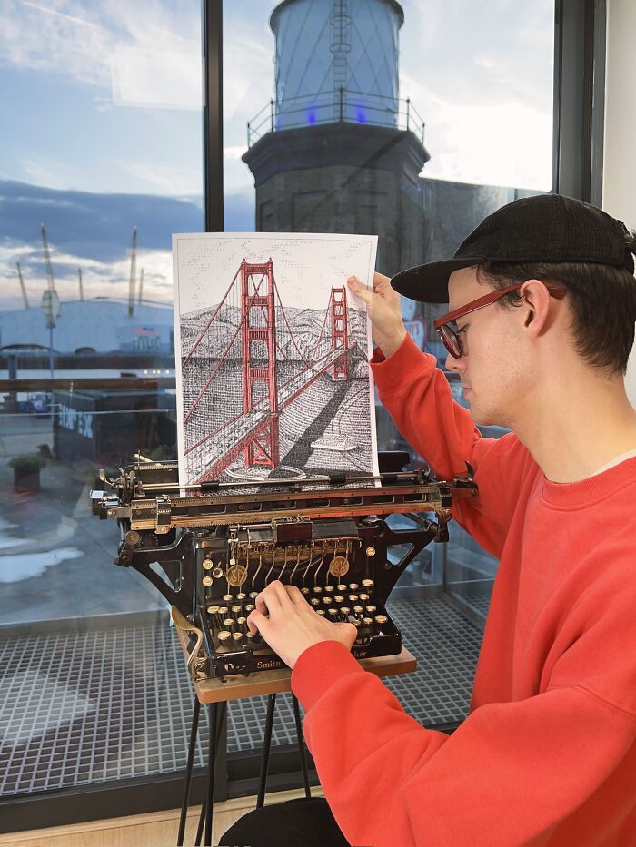 Golden Gate Bridge—Typewriter Edition