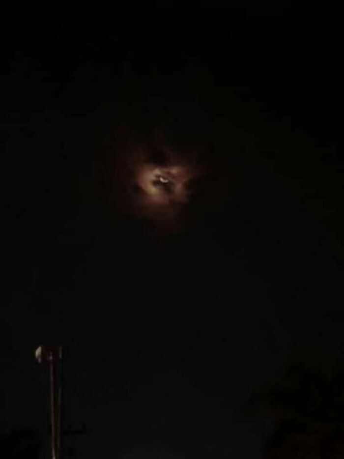 Creepy Moon Face In The Clouds
