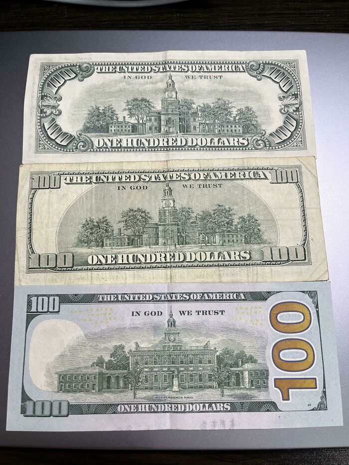 Hundred Dollar Bills: 1977 vs. 2017