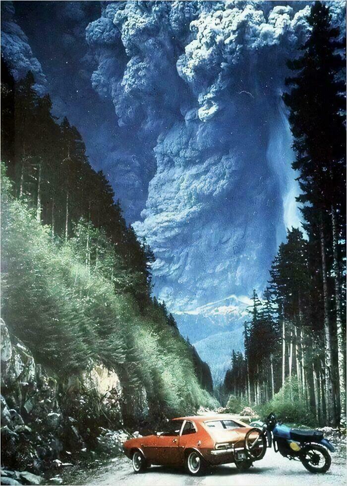 Dude Snaps Epic Volcano Shot, Then Bikes Away Like A Boss