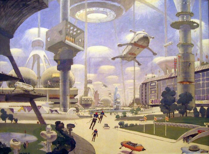 Lunar Colony, Retro Style by Robert Mccall