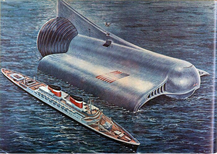 Nuclear-Powered Spaceship Dirigible, 1956