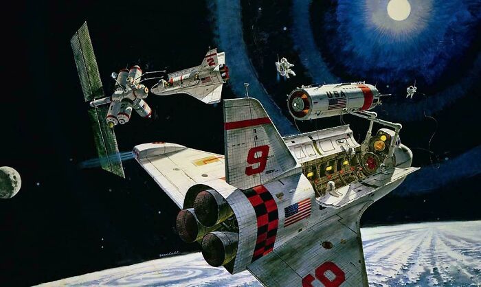 Isaac Asimov’s World in Space, 1974 Art by Robert Mccall