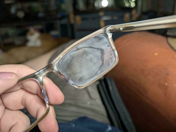 Tried To Polish Scratches Out Of Polycarbonate Glasses. Oops.