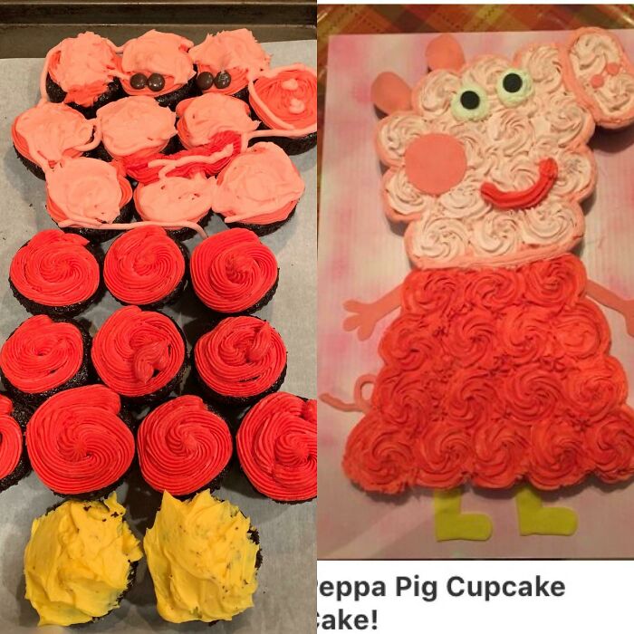 Attempt At A Peppa Pig Cake. Survival Level: Abomination