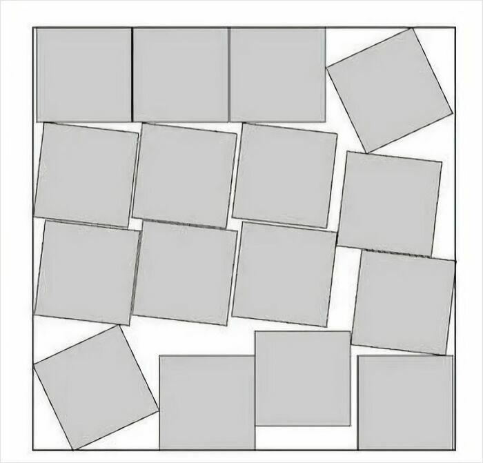 The Most Efficient Way To Pack 16 Squares. Genius!