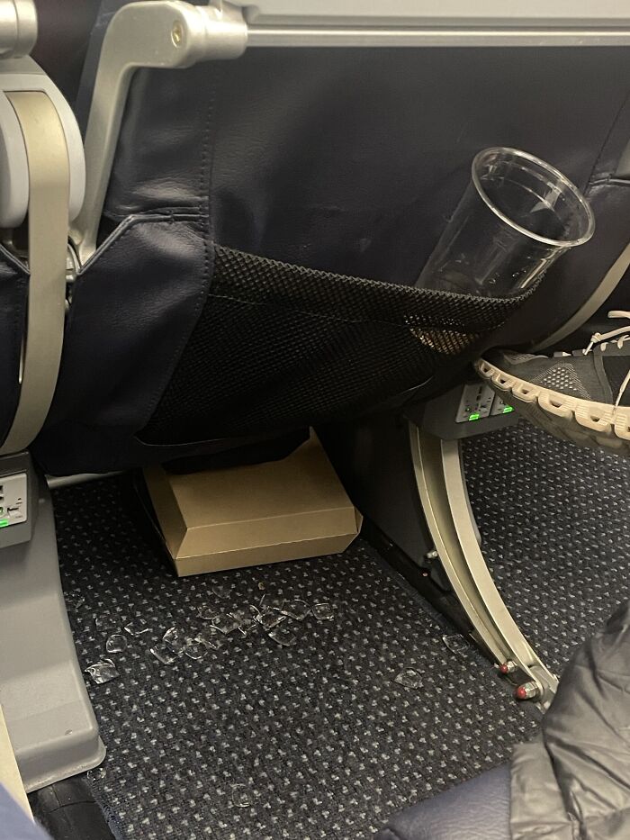 Spilled Drink Drama: Kicked Ice and Abandoned Food Cartons