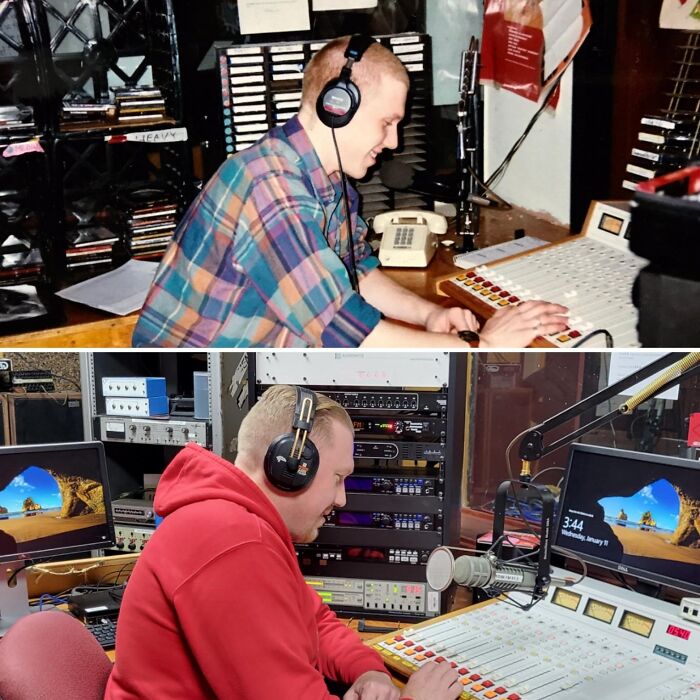 Me in the WBIM Studio: 1994 and 2023 — Radio Days