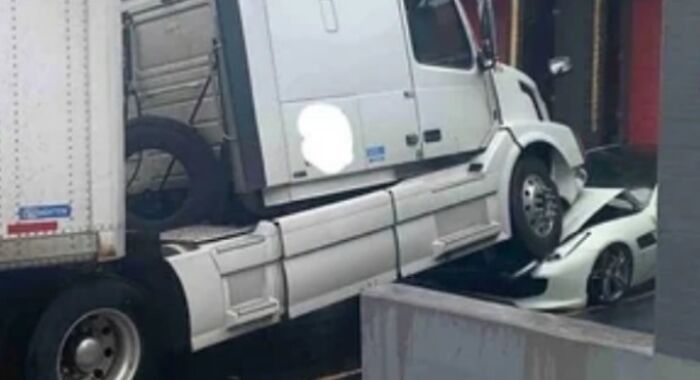 Boss Stops Paying Drivers, One Parks Big Rig On His Ferrari. Mic Drop