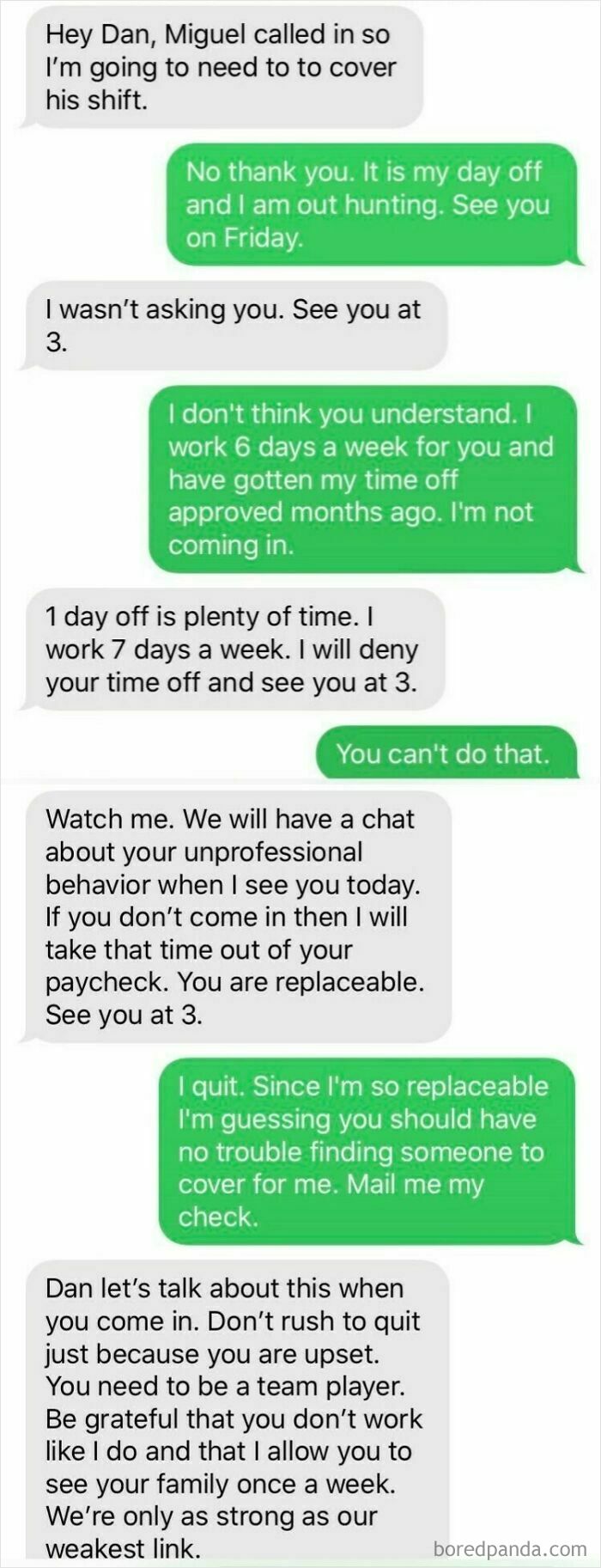 "You’re Replaceable" "Okay, I Quit" "No, Not Like That" - The Ultimate Exchange