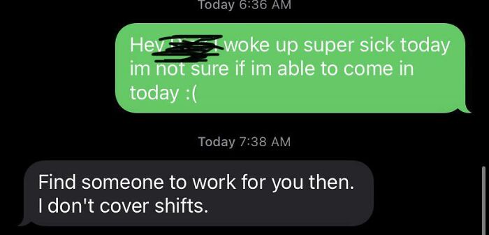 Called In Sick And Got This Response. Help!