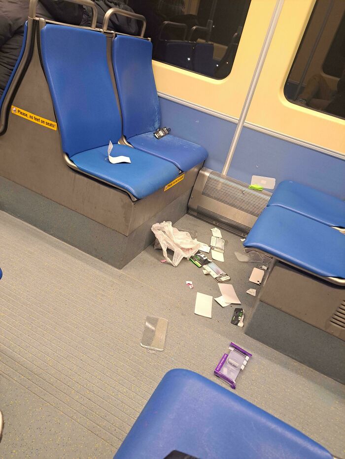 Kids Blast Music on Train Then Leave a Mess