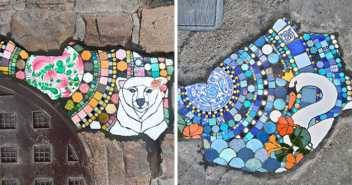 Wait, Someone Turns Potholes Into Tiny Street Art Masterpieces?