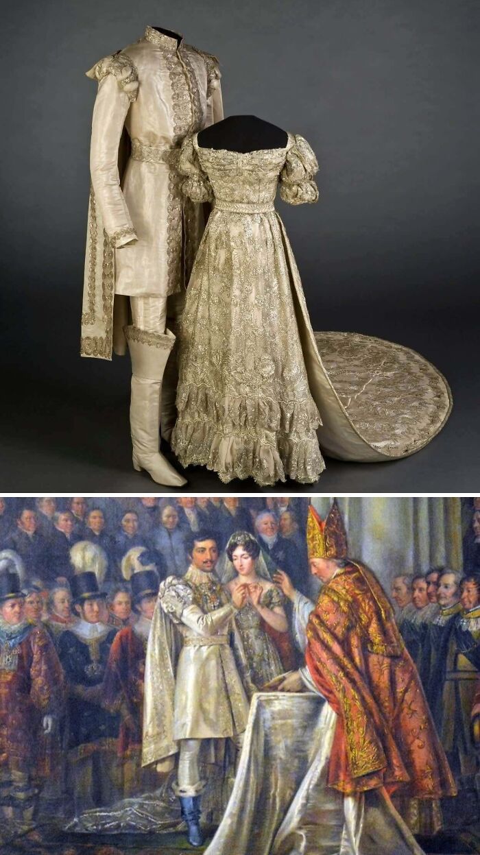 Wedding Outfits Worn By Josephine & Prince Oscar of Sweden, Circa 1823