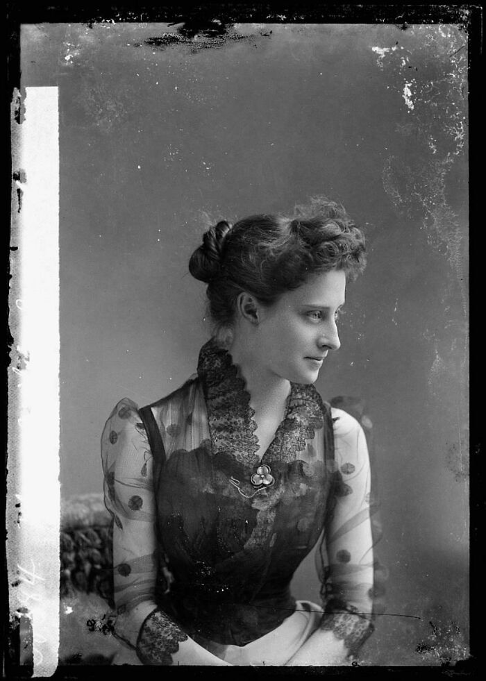 Lady Rocking A Wild Combo: Sleeveless Dress + Sheer Lace Shirt, 1890s