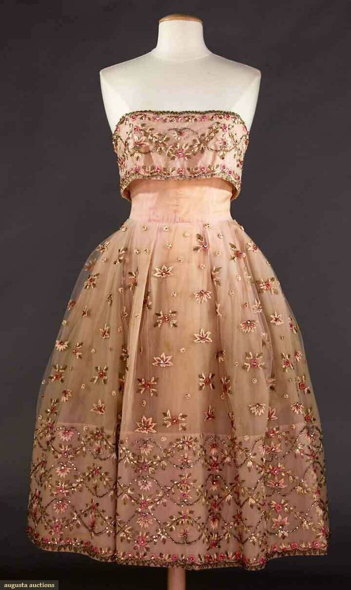 Classic Strapless Party Dress From The 1950s
