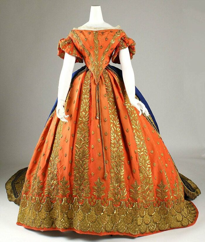 Gleaming Gold Italian Court Gown, Circa 1857-60