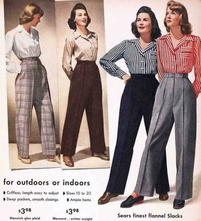 Sneaky 1945 Photo Of Women Rocking Slacks (Ahead Of Their Time!)