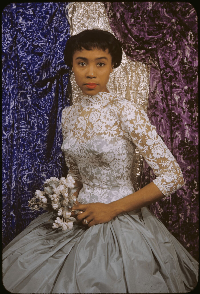 Kodachrome Slides of Singer Diahann Carroll Looking Stunning In White, 1955