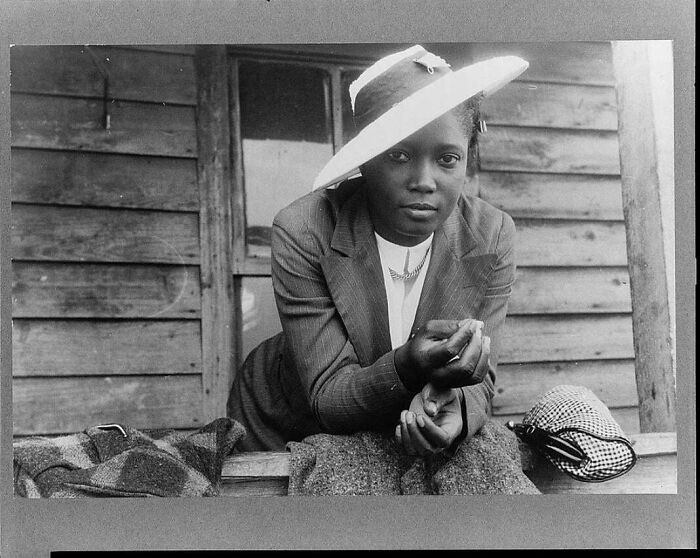July 1940: Migrant Worker Dressed To Impress In Her Sunday Best