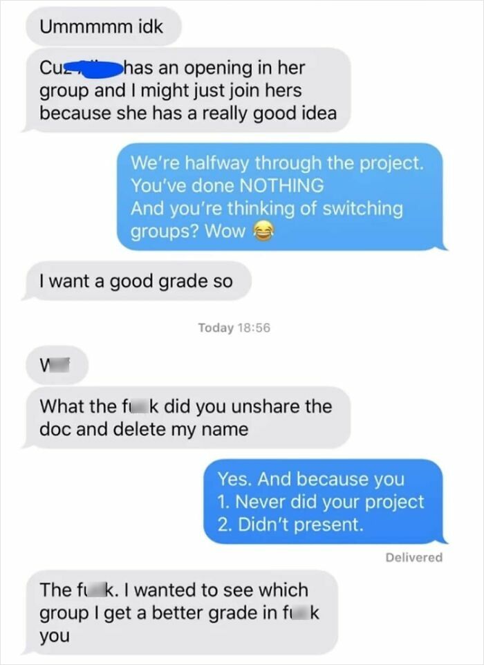 Group Project Flop Gets Mad When Left Out