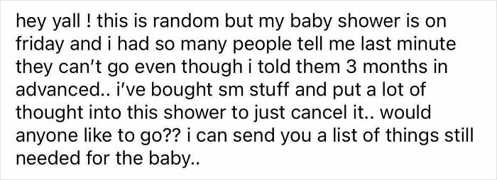 Pregnant Lady Wants Strangers At Her Baby Shower—With Gifts