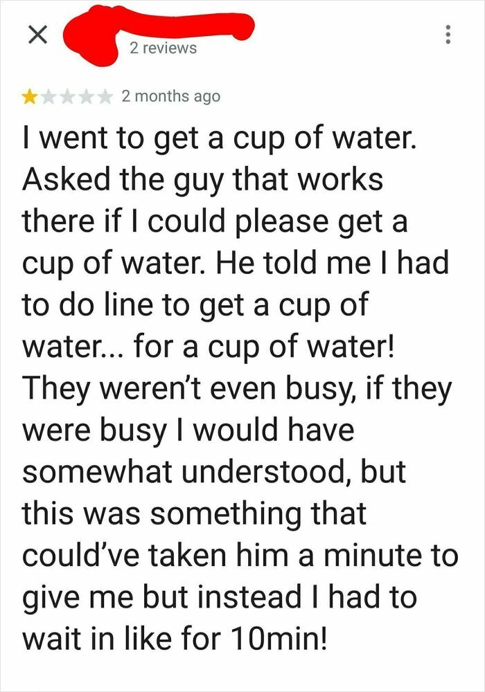 Get A Free Cup of Water at Starbucks? Just Wait Like Everyone Else!