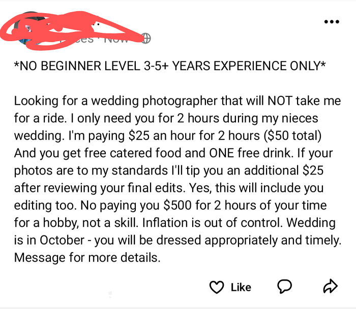 Wanting A Wedding Photographer For Basically Free? Good Luck!