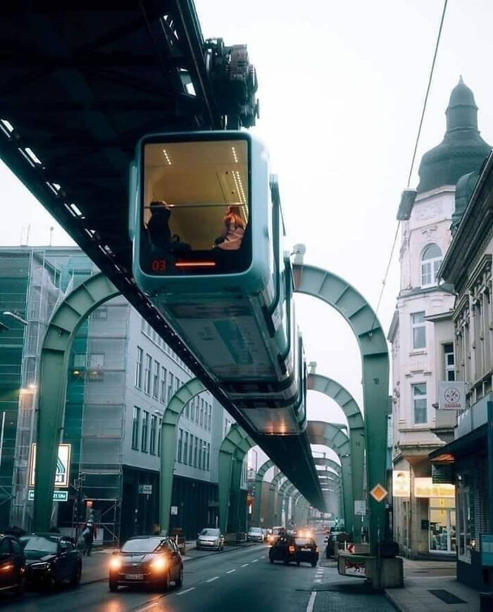 Germany’s Electric Elevated Railway That’s Totally Suspended In Style