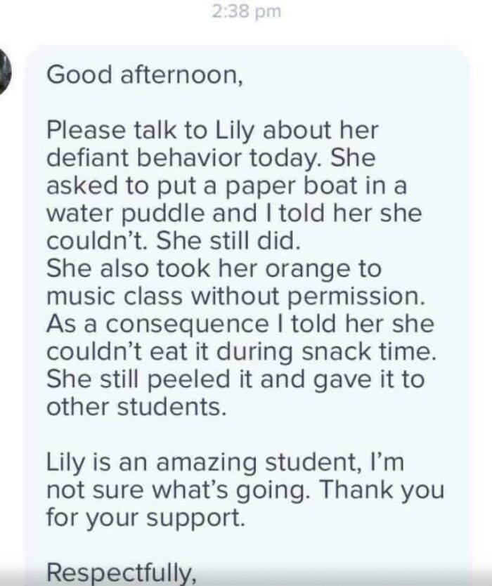 Message From My Daughter’s Teacher. Third Grade Level...or Not