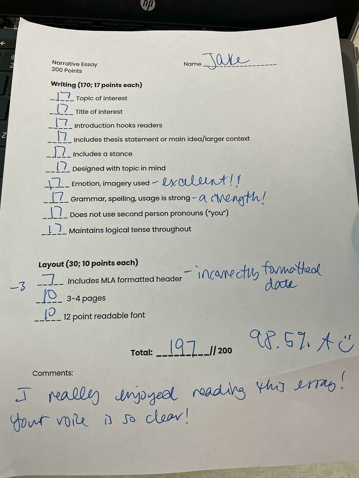 Lost A Perfect Score Because I Wrote The Date Wrong