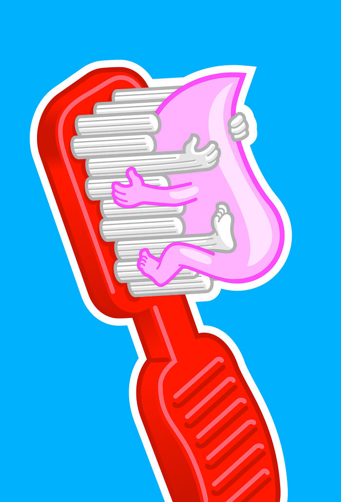 Toothbrush Blue Small, Silkscreen, 2020