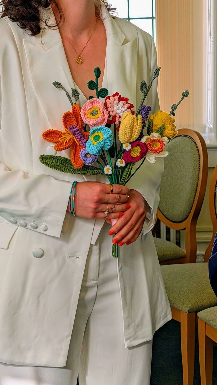 My Crochet Bouquet From Our Civil Marriage — Handmade Love!